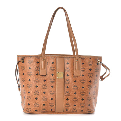 MCM Visetos Medium Liz Reversible Shopper Tote Cognac 1 of 15