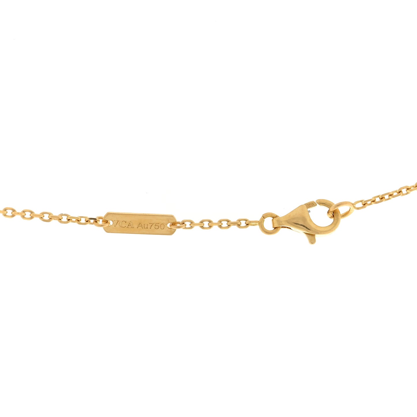 18K Yellow Gold Mother of Pearl Vintage Alhambra Pendant Necklace