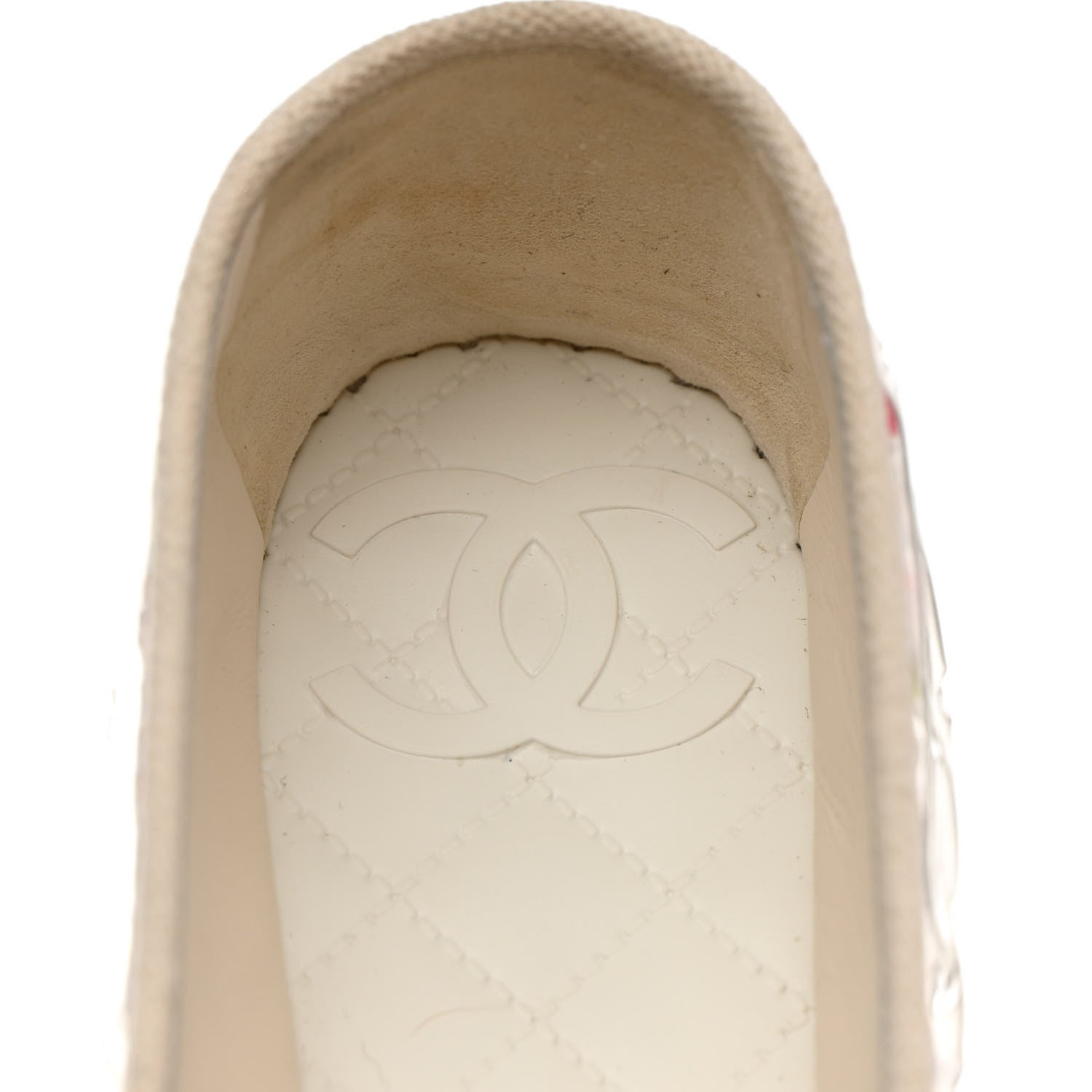 Chanel PVC Tweed CC Espadrilles 40 Coral White Transparent 7 of 9