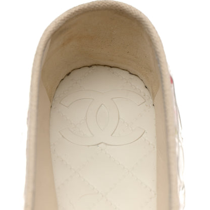 Chanel PVC Tweed CC Espadrilles 40 Coral White Transparent 7 of 9