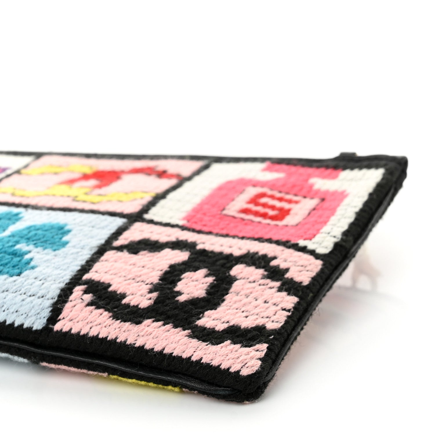 Chanel Needlepoint Precious Symbols Clutch Shoulder Bag Black 9 of 9