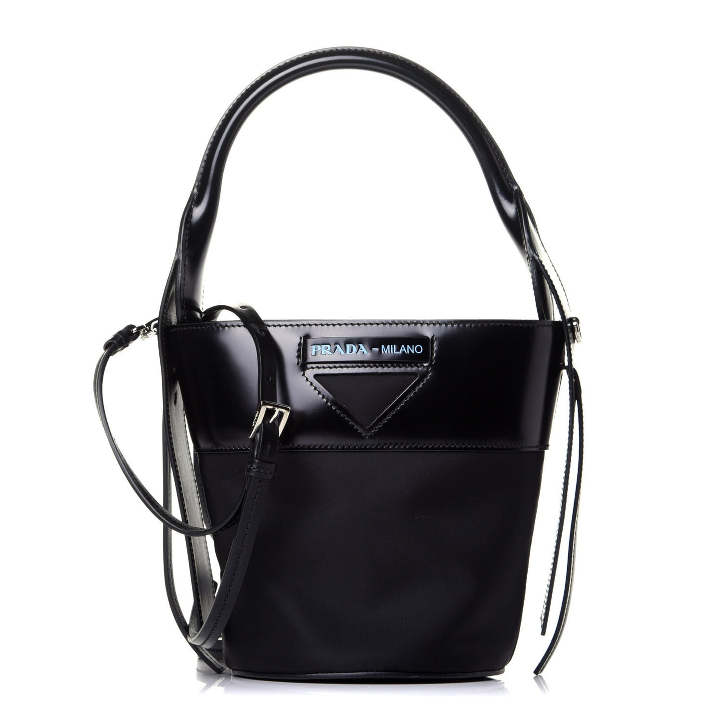 Tessuto Spazzolato Ouverture Bucket Bag Black