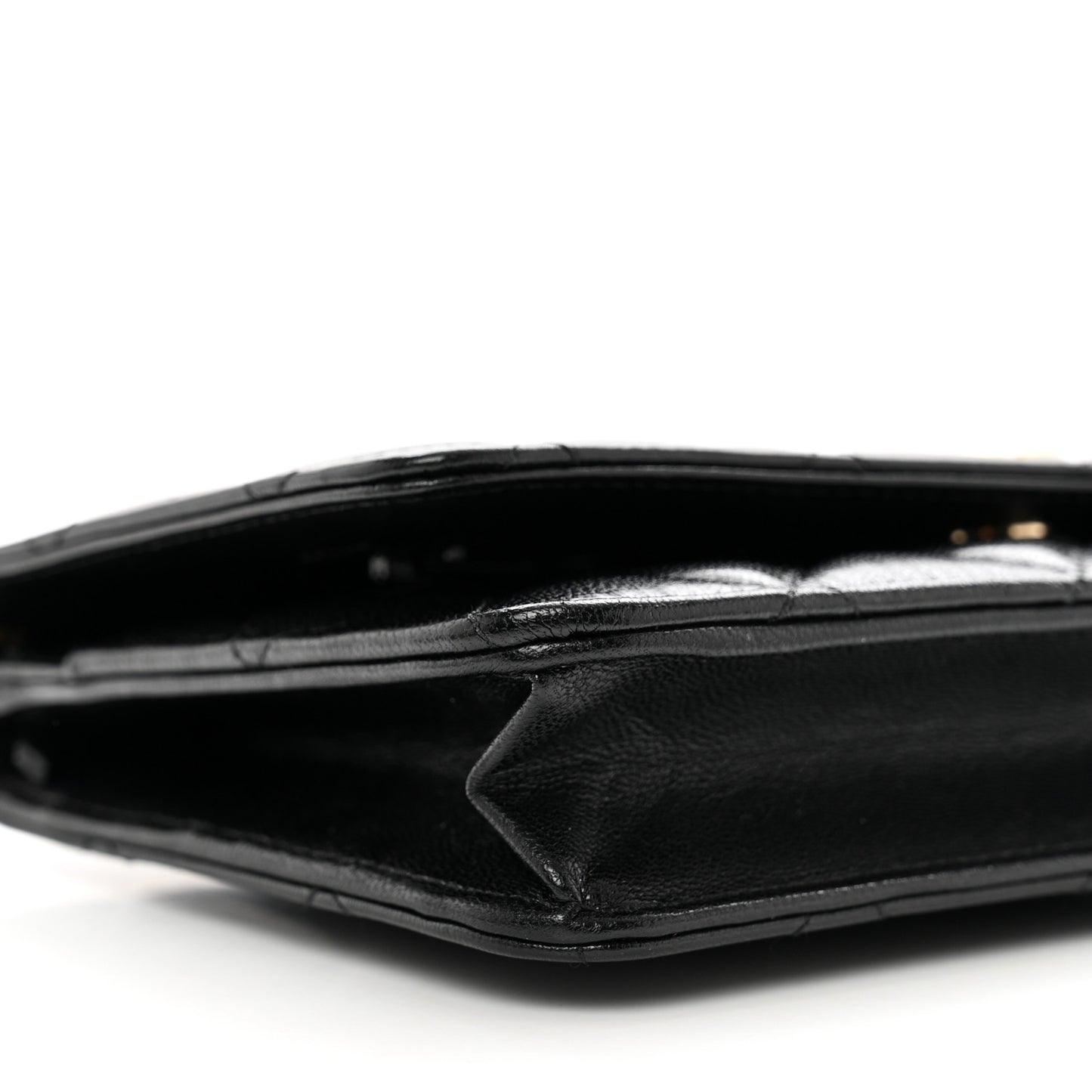 Goatskin Quilted Quilted Like A Wallet Wallet On Chain WOC Black