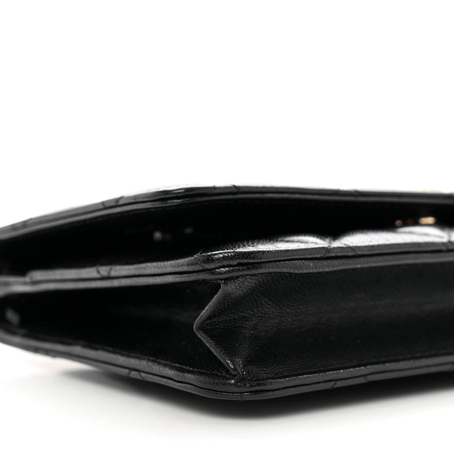 Chanel Goatskin Quilted Quilted Like A Wallet Wallet On Chain WOC Black 10 of 11