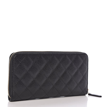 Chanel Caviar Quilted Large Gusset Zip Around Wallet Black 3 of 8