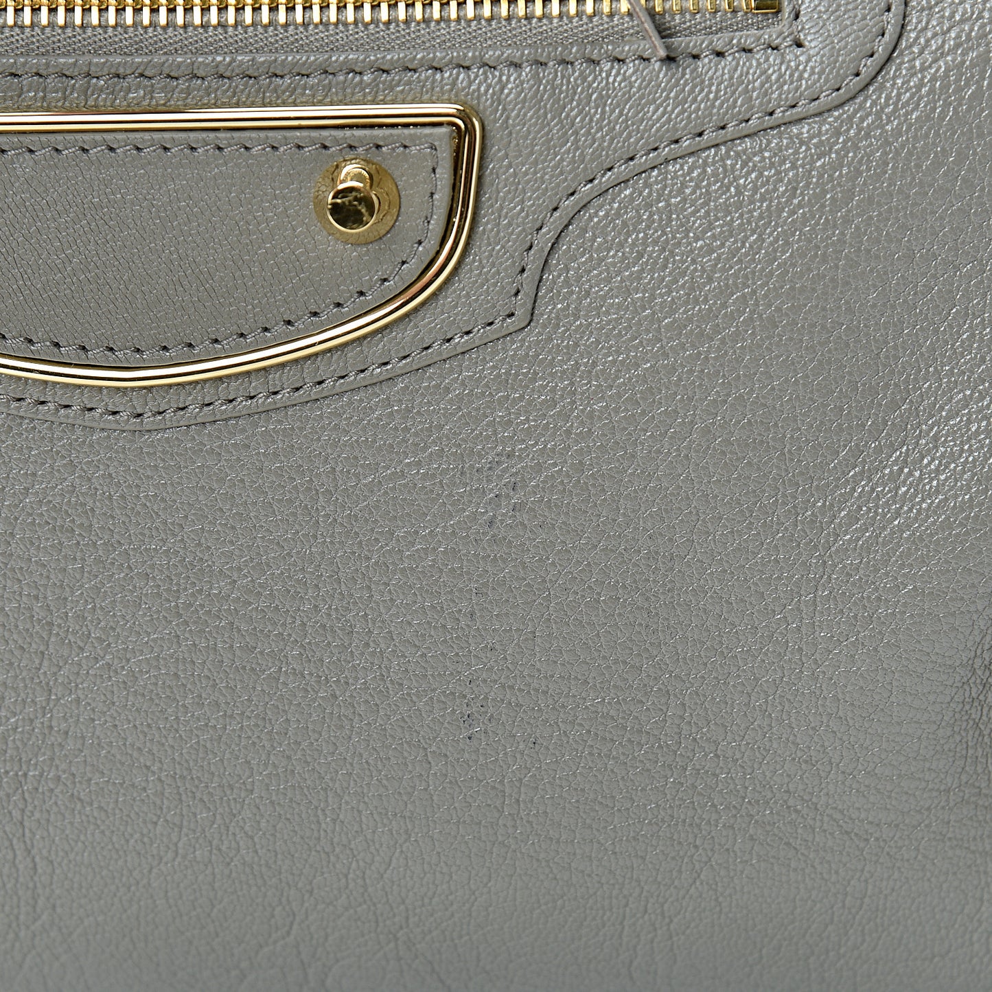 Chevre Gold Metallic Edge Hardware City Gris Taupe