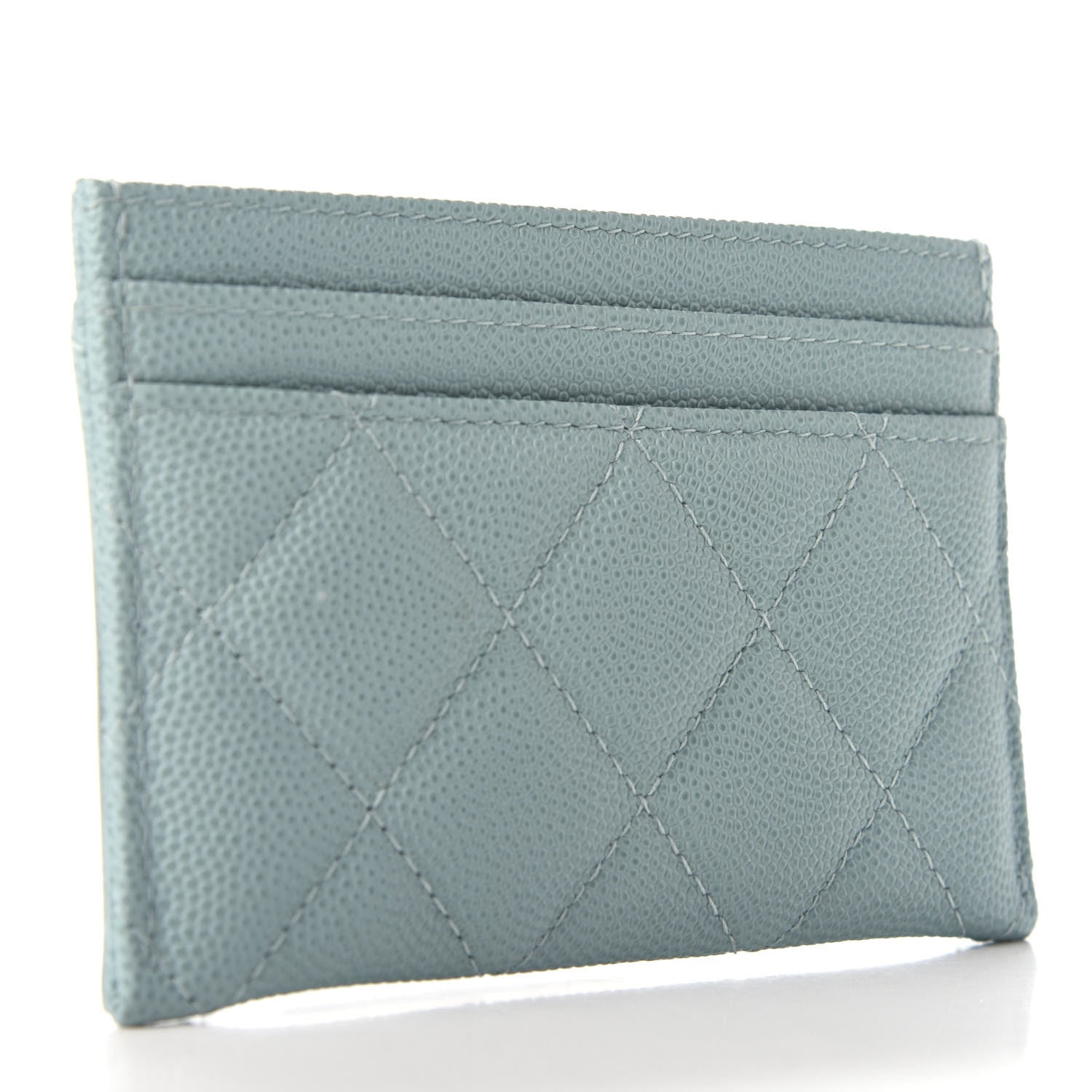 Chanel Caviar Quilted Filigree Card Holder Light Blue 3 of 9