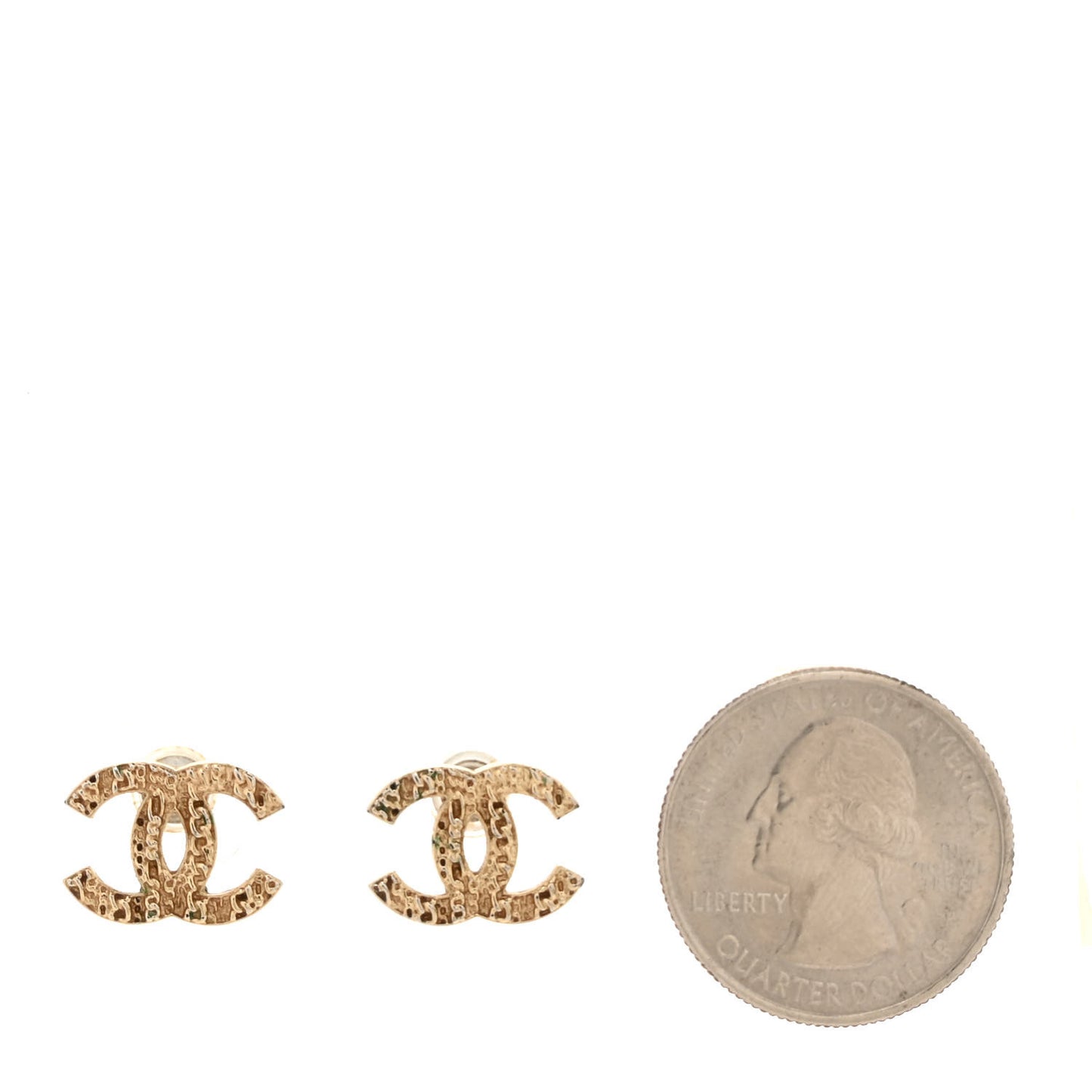 Textured CC Earrings Gold