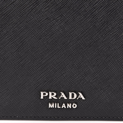 Prada Saffiano Pattina Top Handle Flap Bag Black 9 of 9