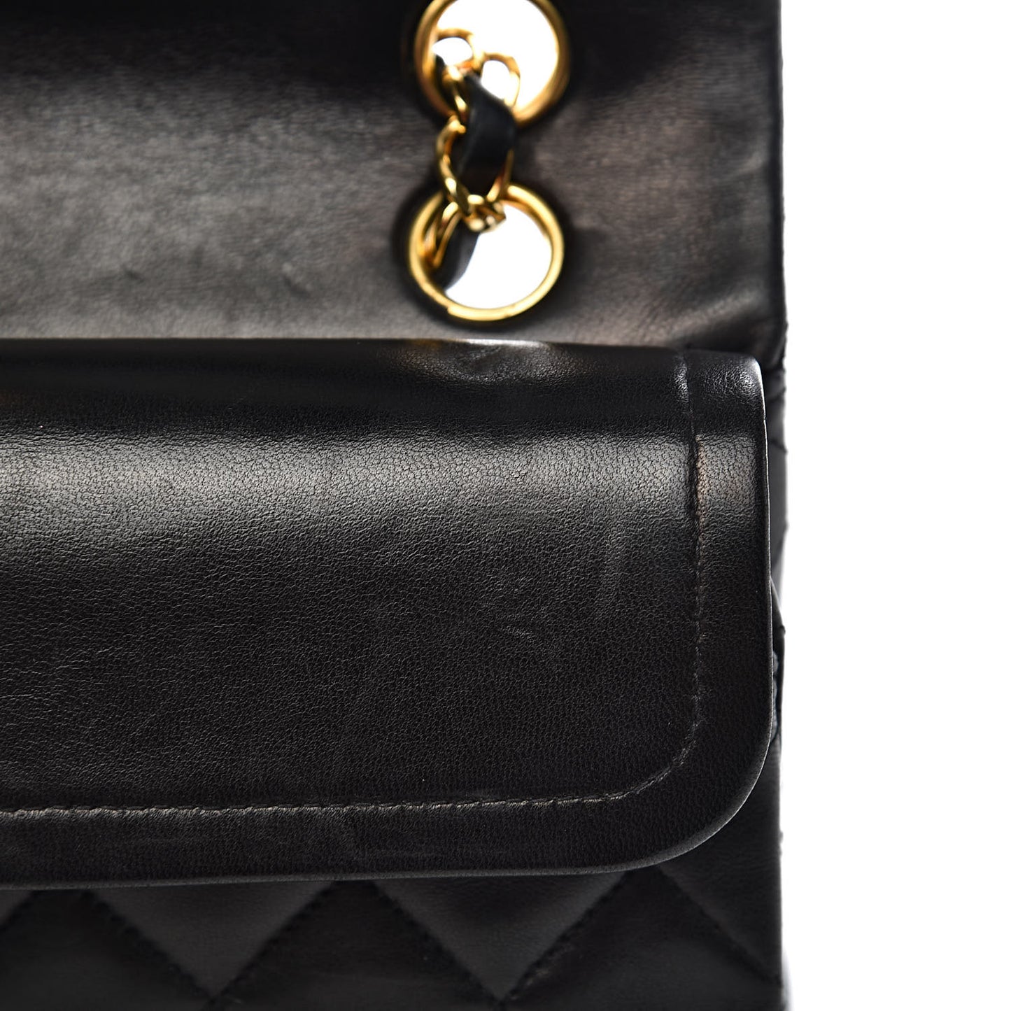 Lambskin Quilted Small Double Flap Black