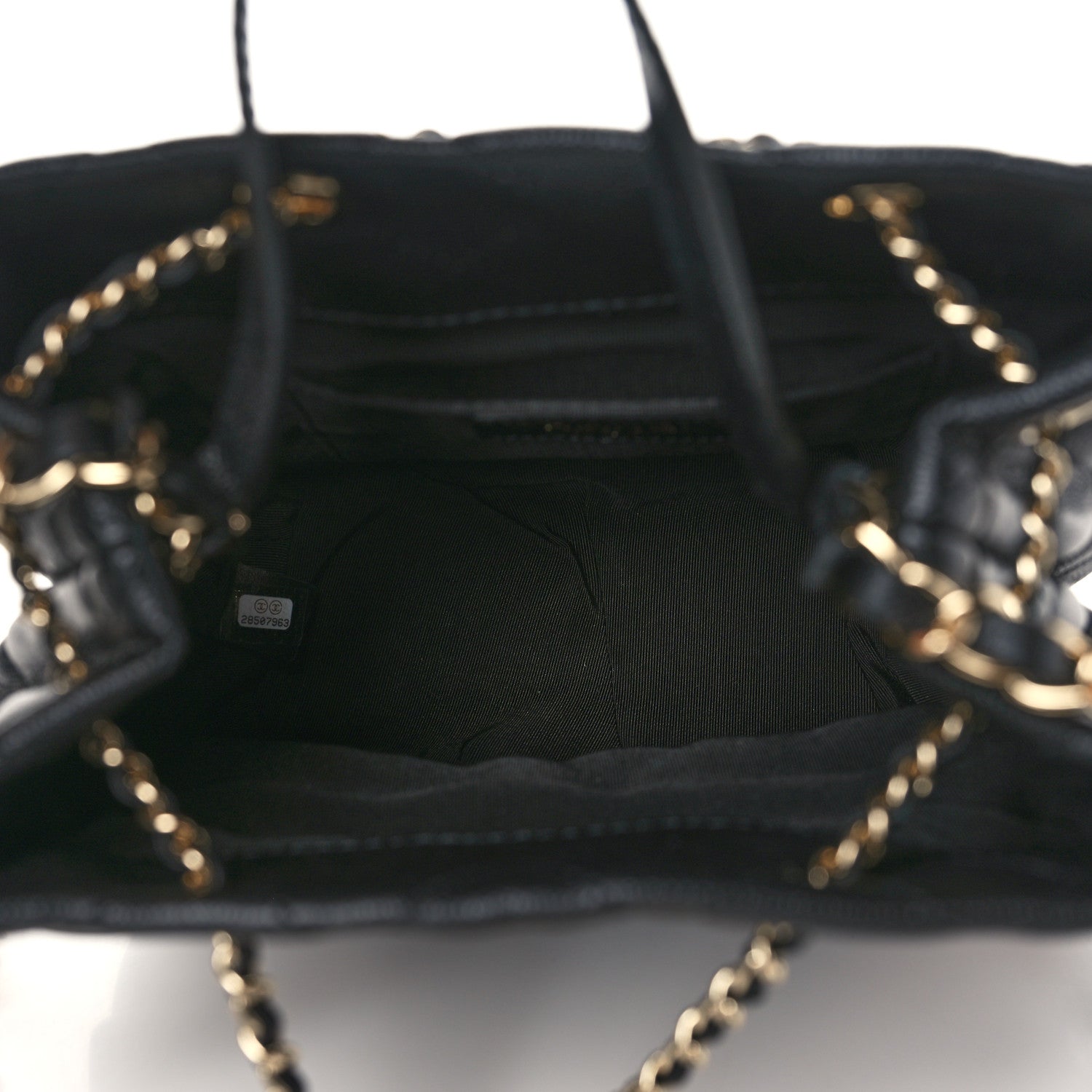 Chanel Caviar Quilted Rolled Up Bucket Drawstring Bag Black 5 of 9