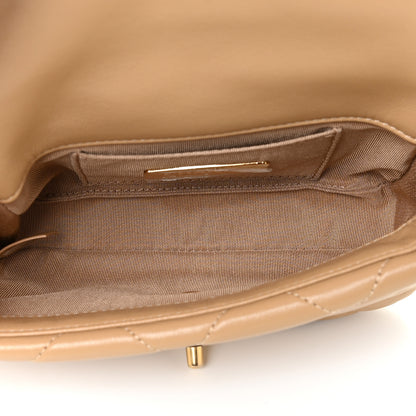 Chanel Goatskin Quilted Chanel 19 Waist Bag Dark Beige 6 of 11