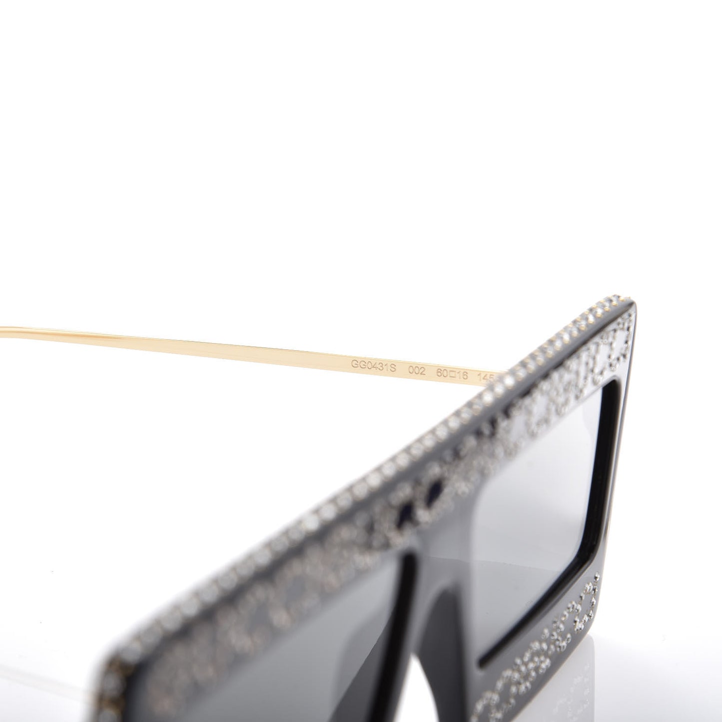 Acetate Crystal Mask-Frame Sunglasses GG0431S Black