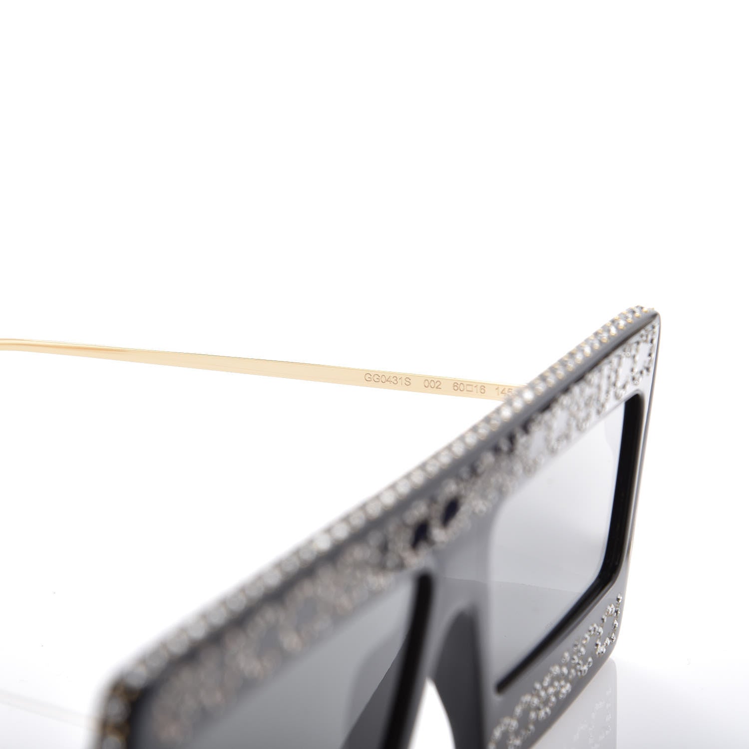 Gucci Acetate Crystal Mask-Frame Sunglasses GG0431S Black 6 of 7