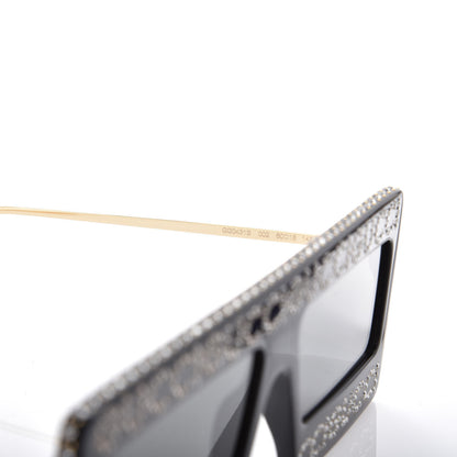 Gucci Acetate Crystal Mask-Frame Sunglasses GG0431S Black 6 of 7