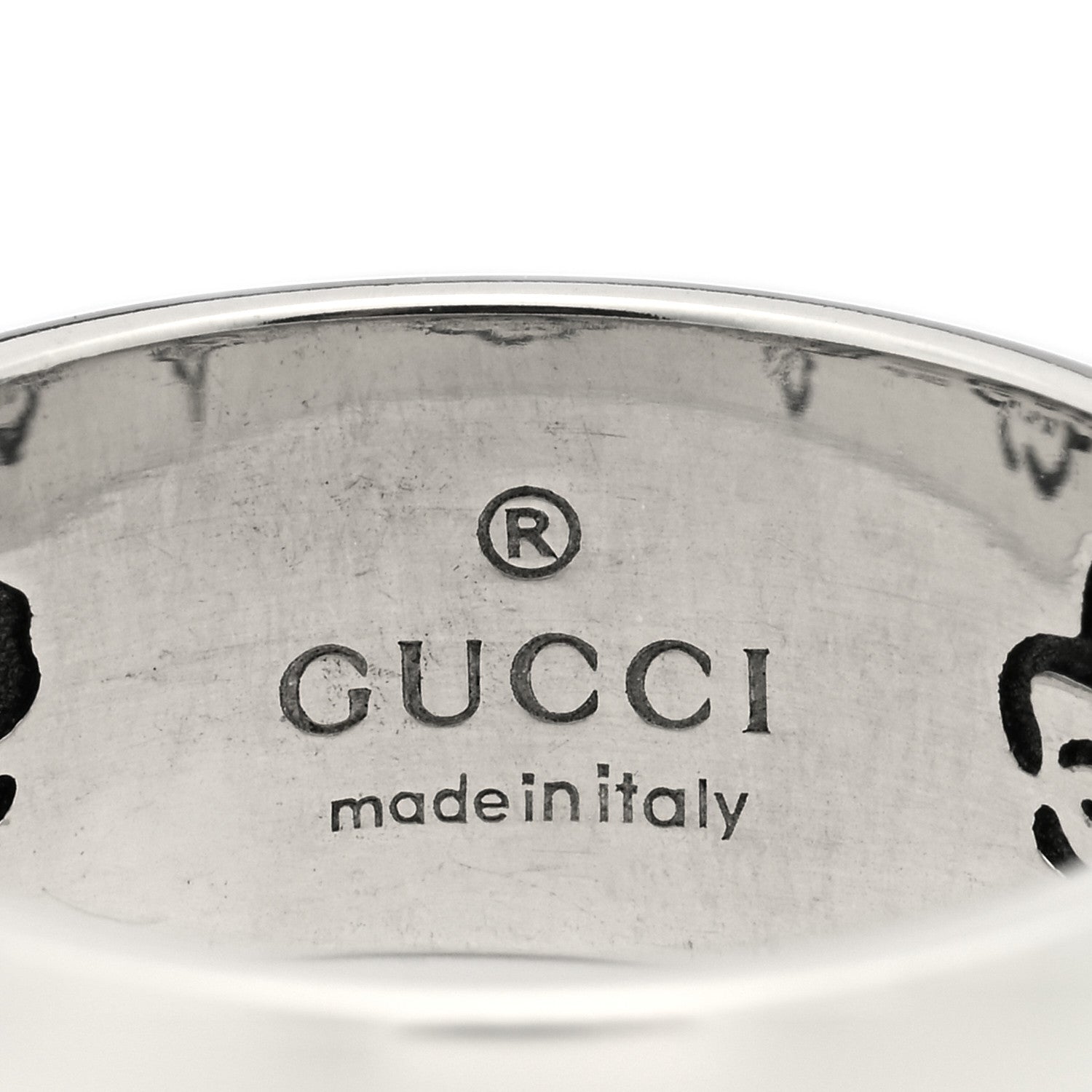 Gucci Sterling Silver Wide Blind for Love Band Ring 55 7.25 3 of 4