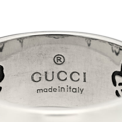 Gucci Sterling Silver Wide Blind for Love Band Ring 55 7.25 3 of 4