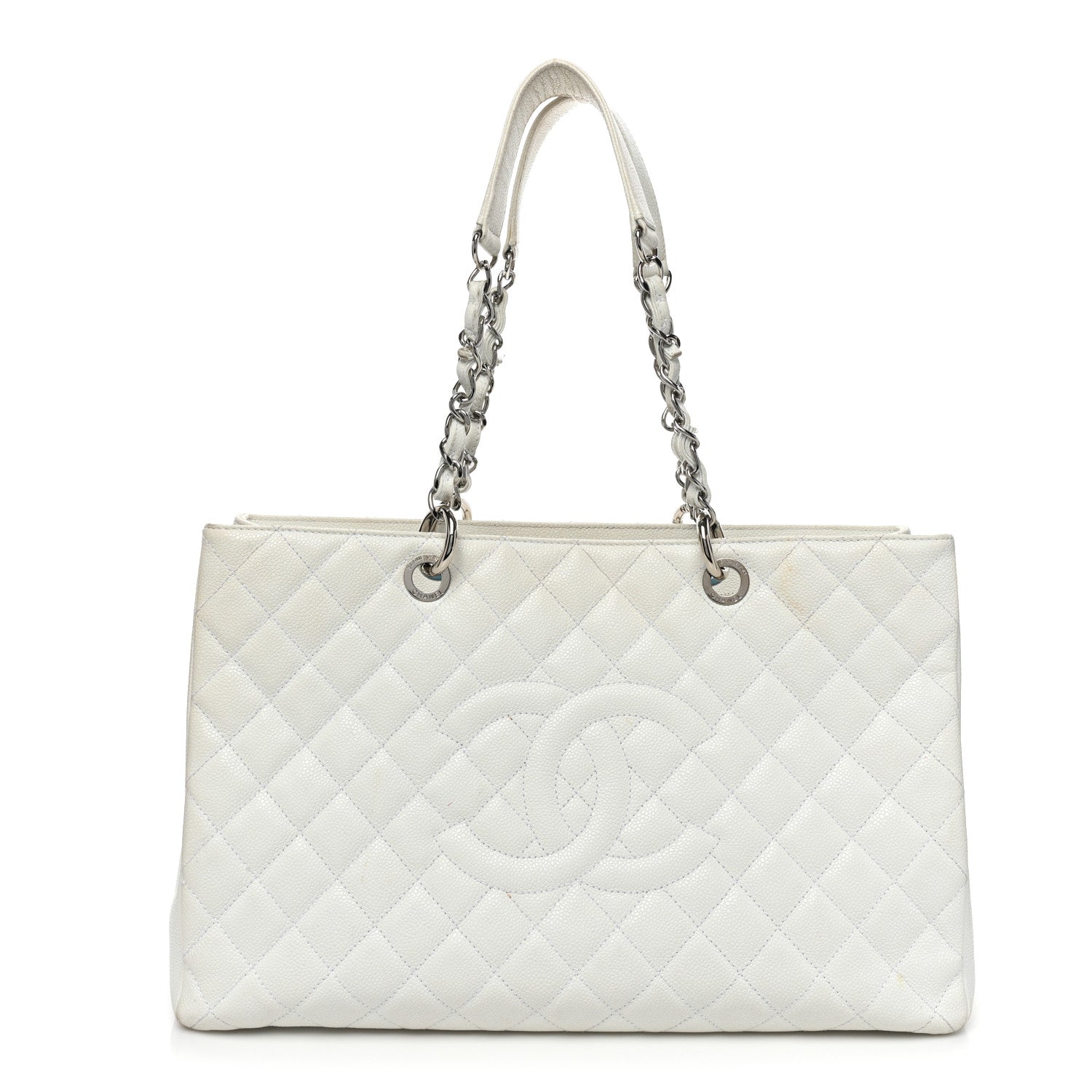 Chanel Caviar Quilted XL Grand Shopping Tote GST White 1 of 27