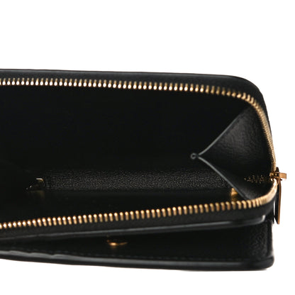 Saint Laurent Grained Calfskin Tiny Monogram Compact Zip Around Wallet Black 6 of 11