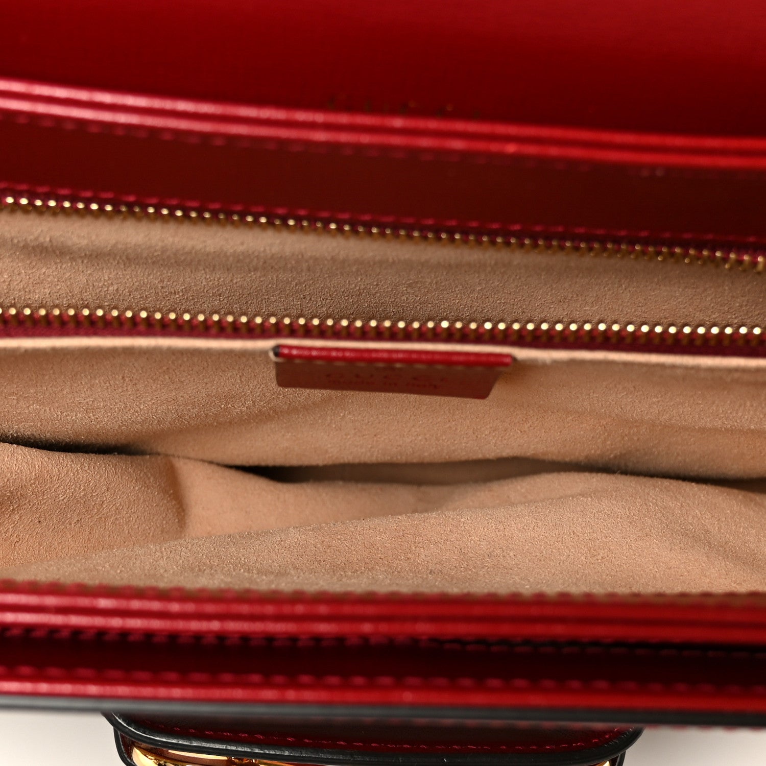 Gucci GG Supreme Monogram Azalea Calfskin Horsebit 1955 Shoulder Bag Beige Ebony New Cherry Red 4 of 11