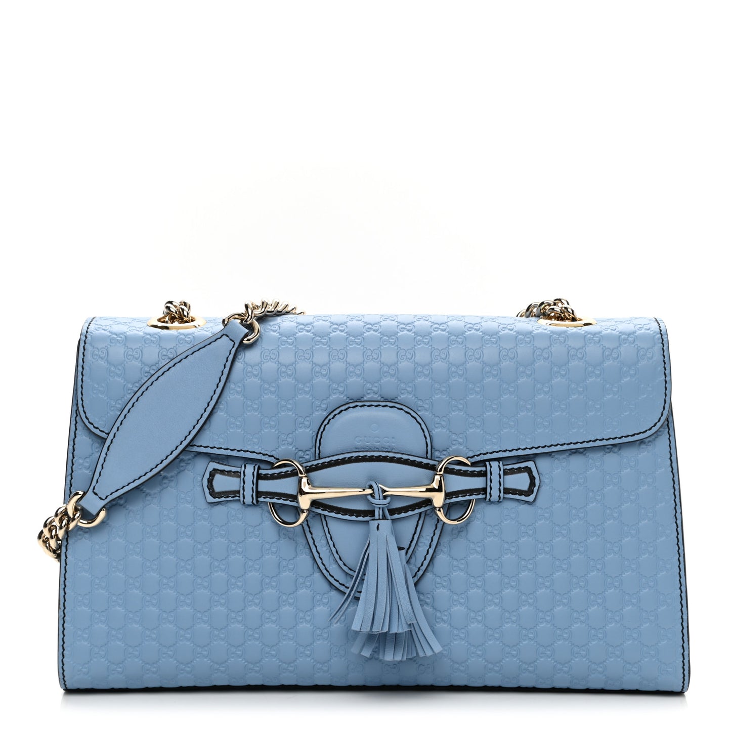 Microguccissima Medium Emily Chain Shoulder Bag Mineral Blue