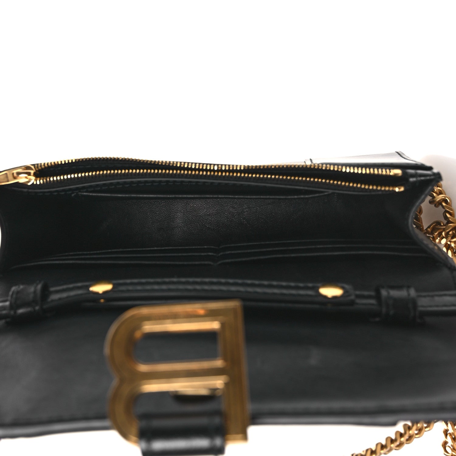 Balenciaga Shiny Box Calfskin Hourglass Chain Bag Black 5 of 11