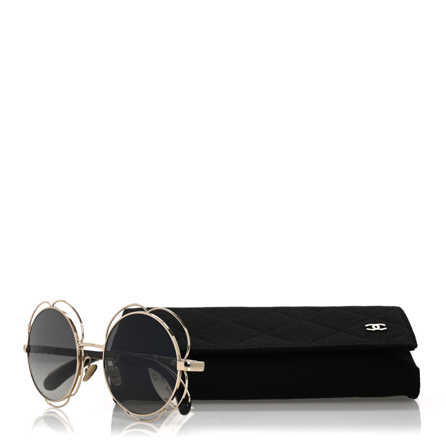Chanel Metal Round Camellia Sunglasses 71573 Gold 8 of 8