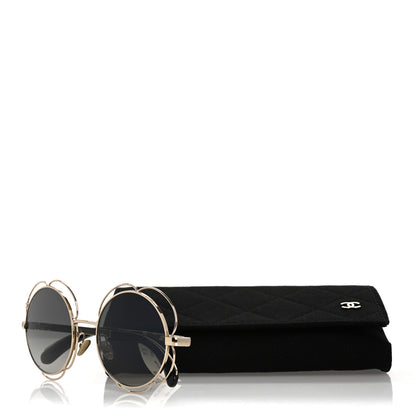 Chanel Metal Round Camellia Sunglasses 71573 Gold 8 of 8