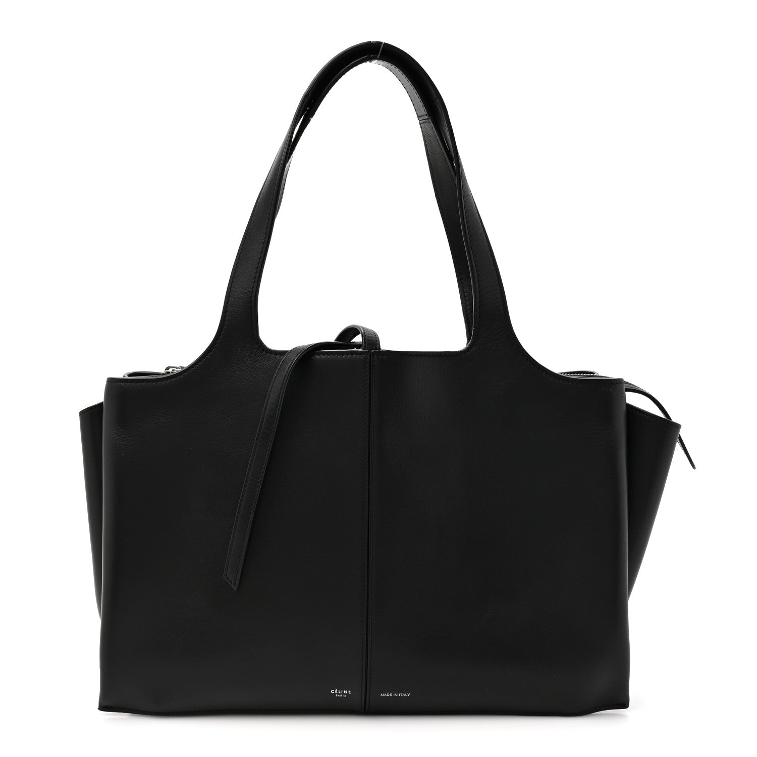 Celine Supple Natural Calfskin Medium Tri-Fold Bag Black 1 of 14