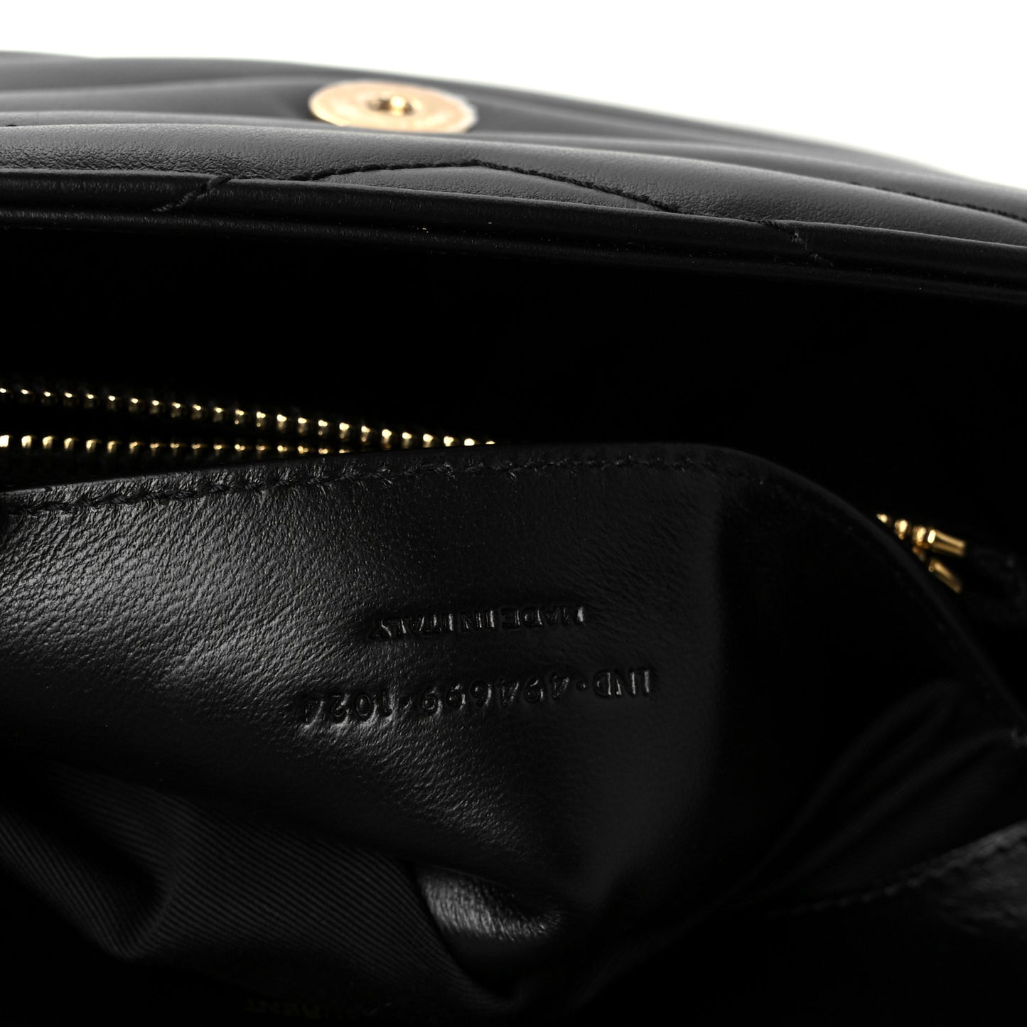 Calfskin Y Quilted Monogram Small Loulou Chain Satchel Black