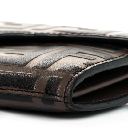 Fendi Vitello Soft F is Fendi Bi-Color FF 1974 Embossed Continental Envelope Wallet On Chain Maya Black 7 of 9