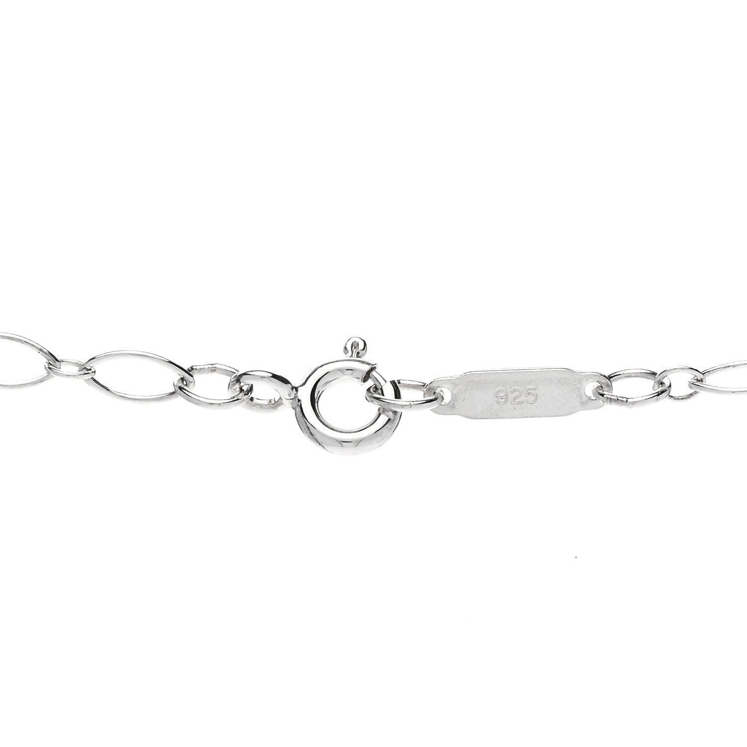 Tiffany Sterling Silver Oval Key Pendant Link Necklace 5 of 5