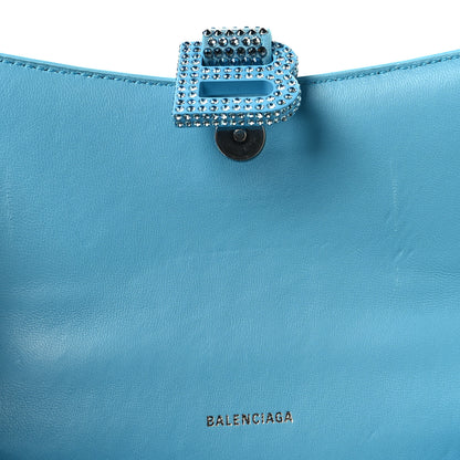 Balenciaga Strass Suede Hourglass Top Handle Bag XS Light Blue 11 of 12