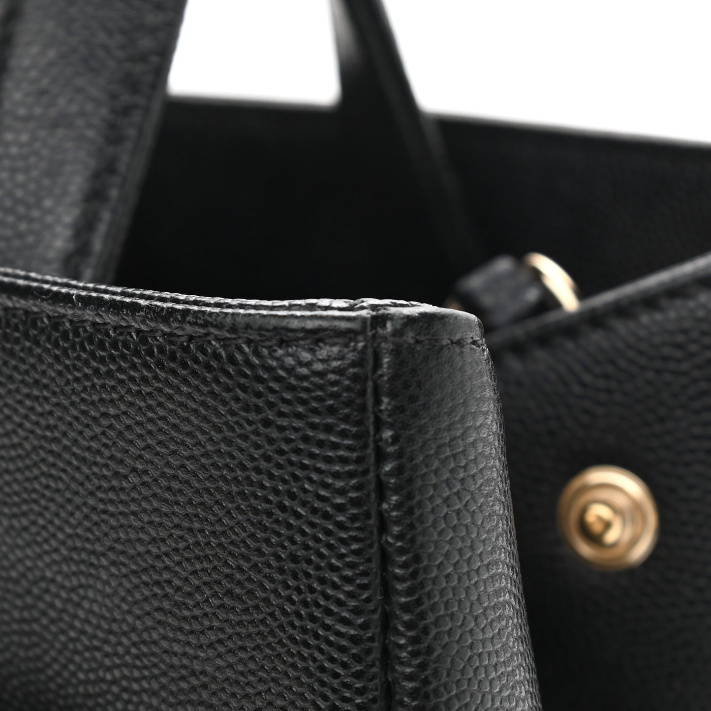 Caviar Quilted Small Business Affinity Shopping Bag Black