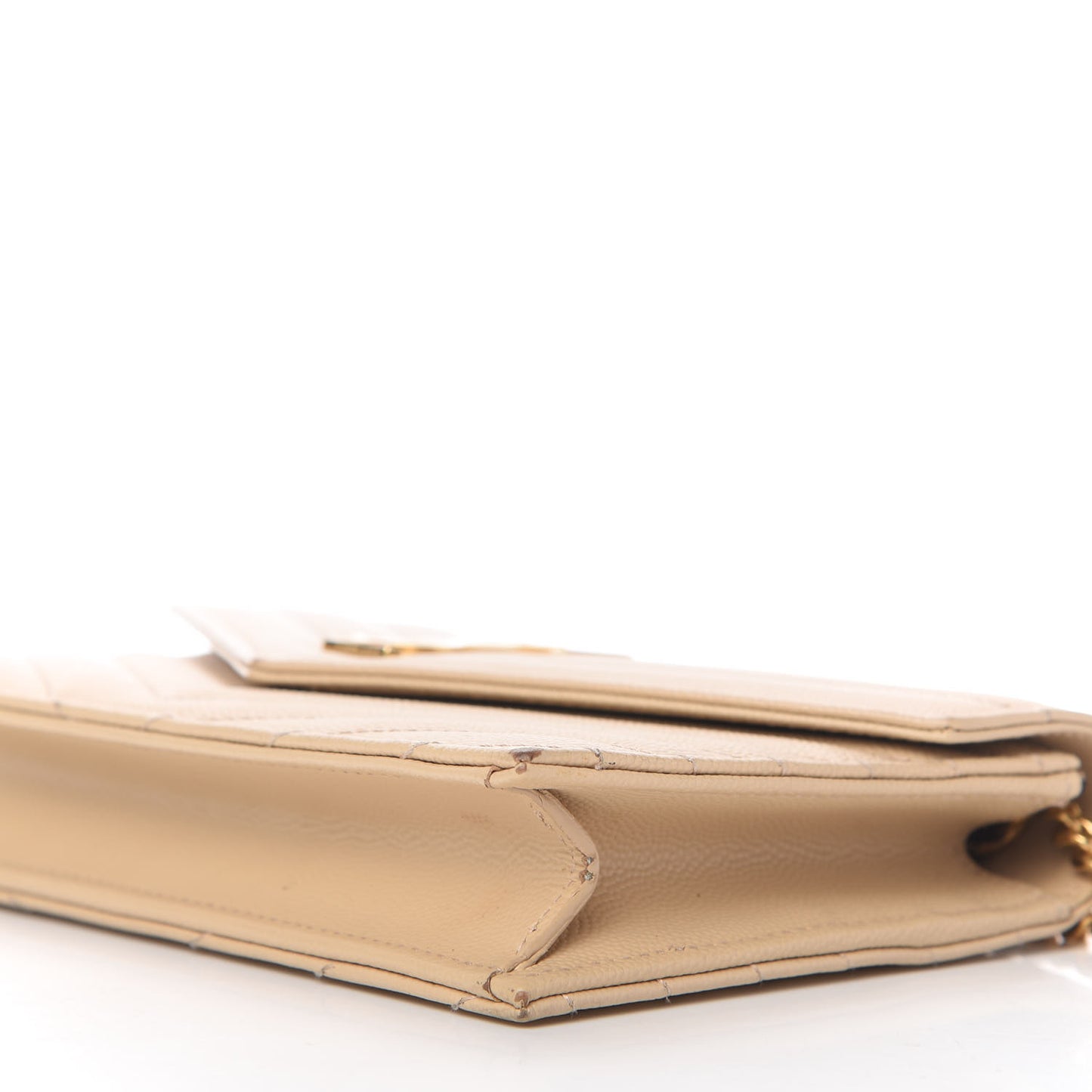 Grain De Poudre Matelasse Chevron Monogram Envelope Chain Wallet Nude Powder