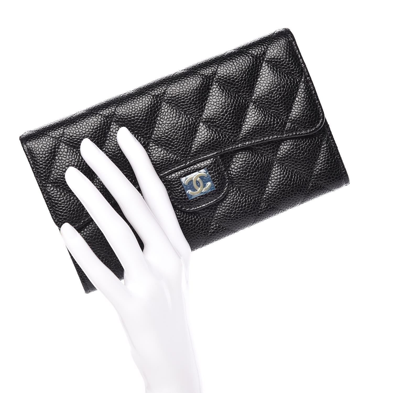 Chanel Caviar Quilted Long Flap Wallet Black 2 of 12