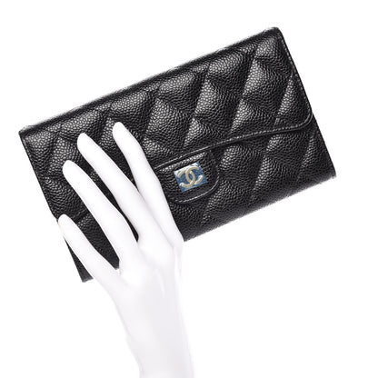Chanel Caviar Quilted Long Flap Wallet Black 2 of 12