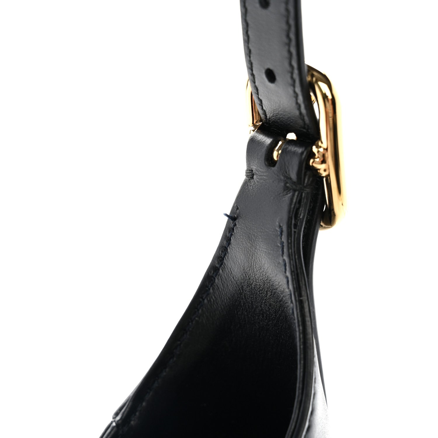 Prada Brushed Calfskin Cleo Adjustable Strap Shoulder Bag Black 11 of 11