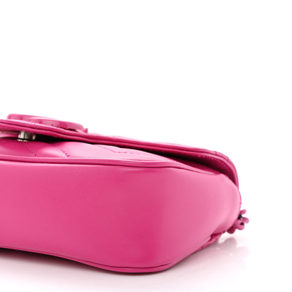 Gucci Calfskin Matelasse Monochrome GG Marmont Chain Belt Bag Classic Fuxia 9 of 9