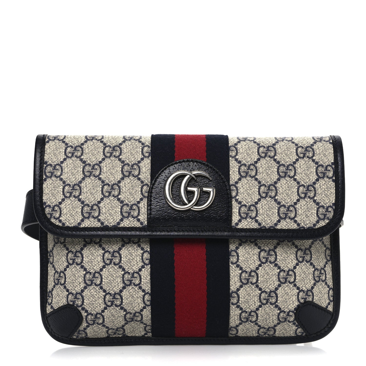 Gucci GG Supreme Monogram Web Small Ophidia Belt Bag 80 32 Beige Navy 2 of 19