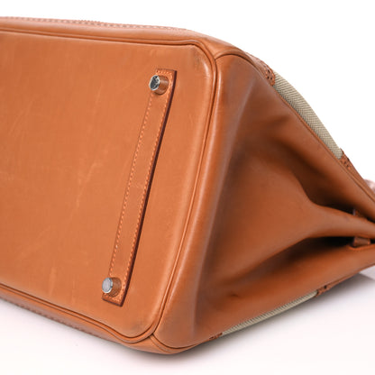 Hermes Barenia Toile Ghillies Birkin 35 Fauve 10 of 16