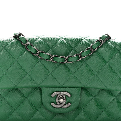 Chanel Caviar Quilted Mini Rectangular Flap Green 8 of 10