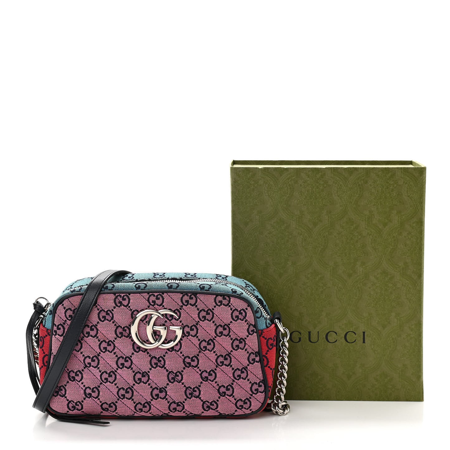 Monogram Multicolor Matelasse Diagonal Small GG Marmont Chain Shoulder Bag Pink Blue Green Red Light Blue