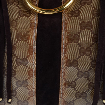 Gucci Crystal Monogram Large Babouska Tote Dark Brown 9 of 10