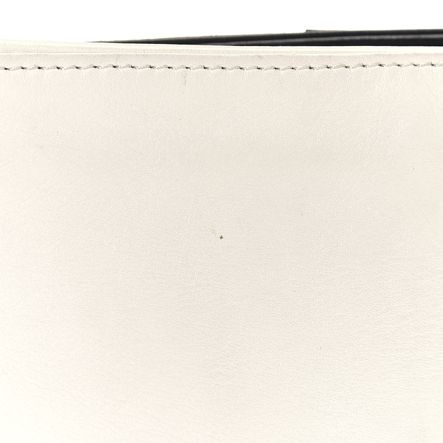 Grained Calfskin Artemis Fringe Shopping Tote White Black