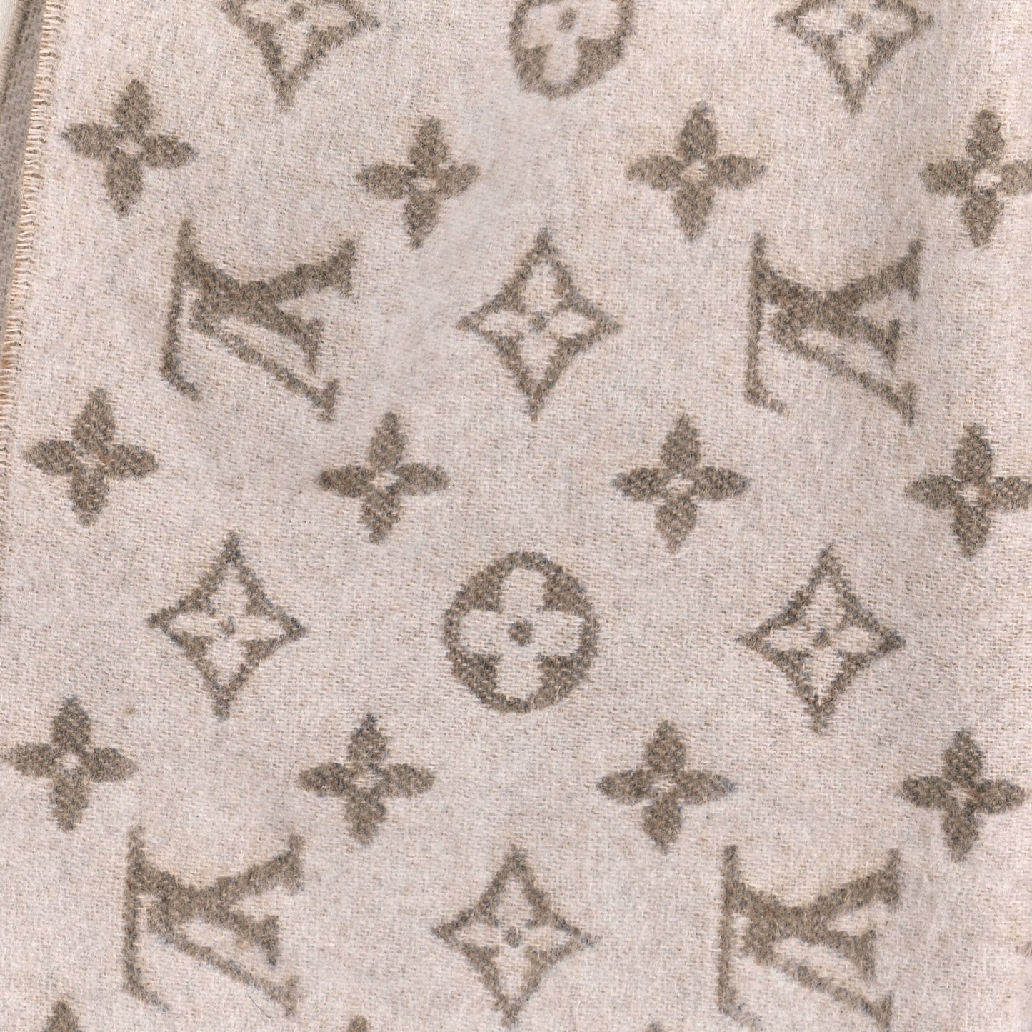 Cashmere Monogram Split Scarf Beige