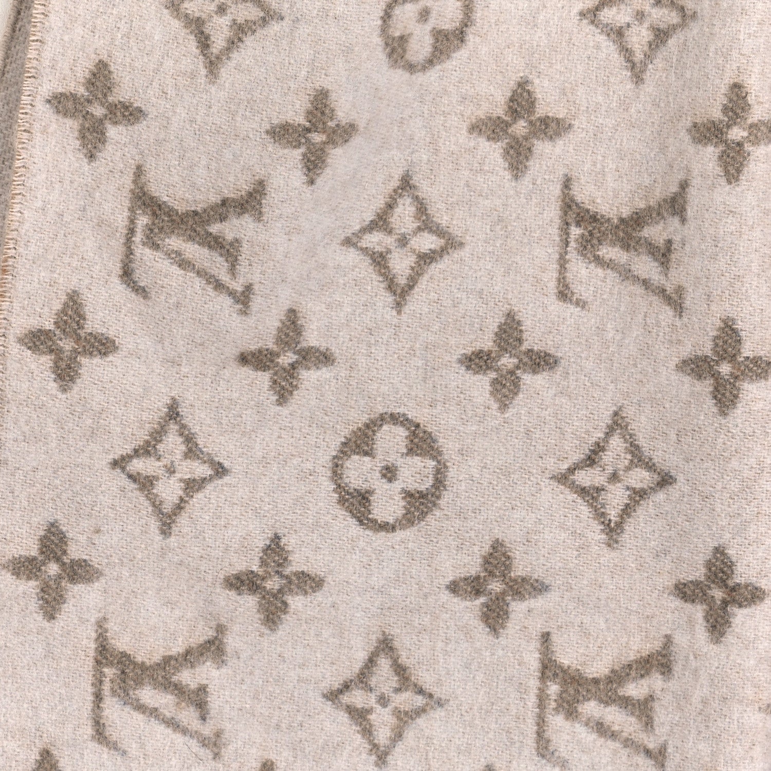 Louis Vuitton Cashmere Monogram Split Scarf Beige 4 of 4