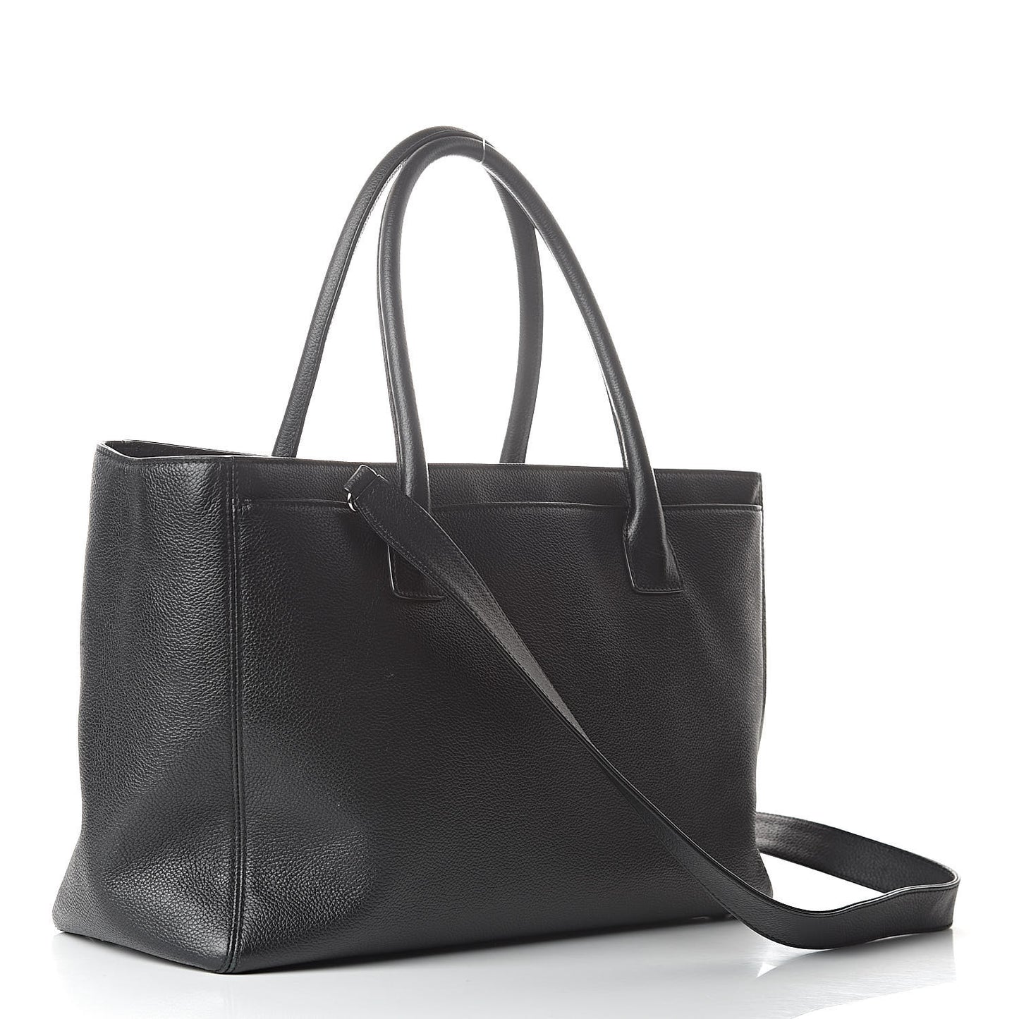 Calfskin Cerf Executive Shopper Tote Black
