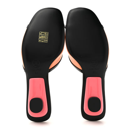 Chanel Patent Calfskin Mules 38 Orange Pink 6 of 10