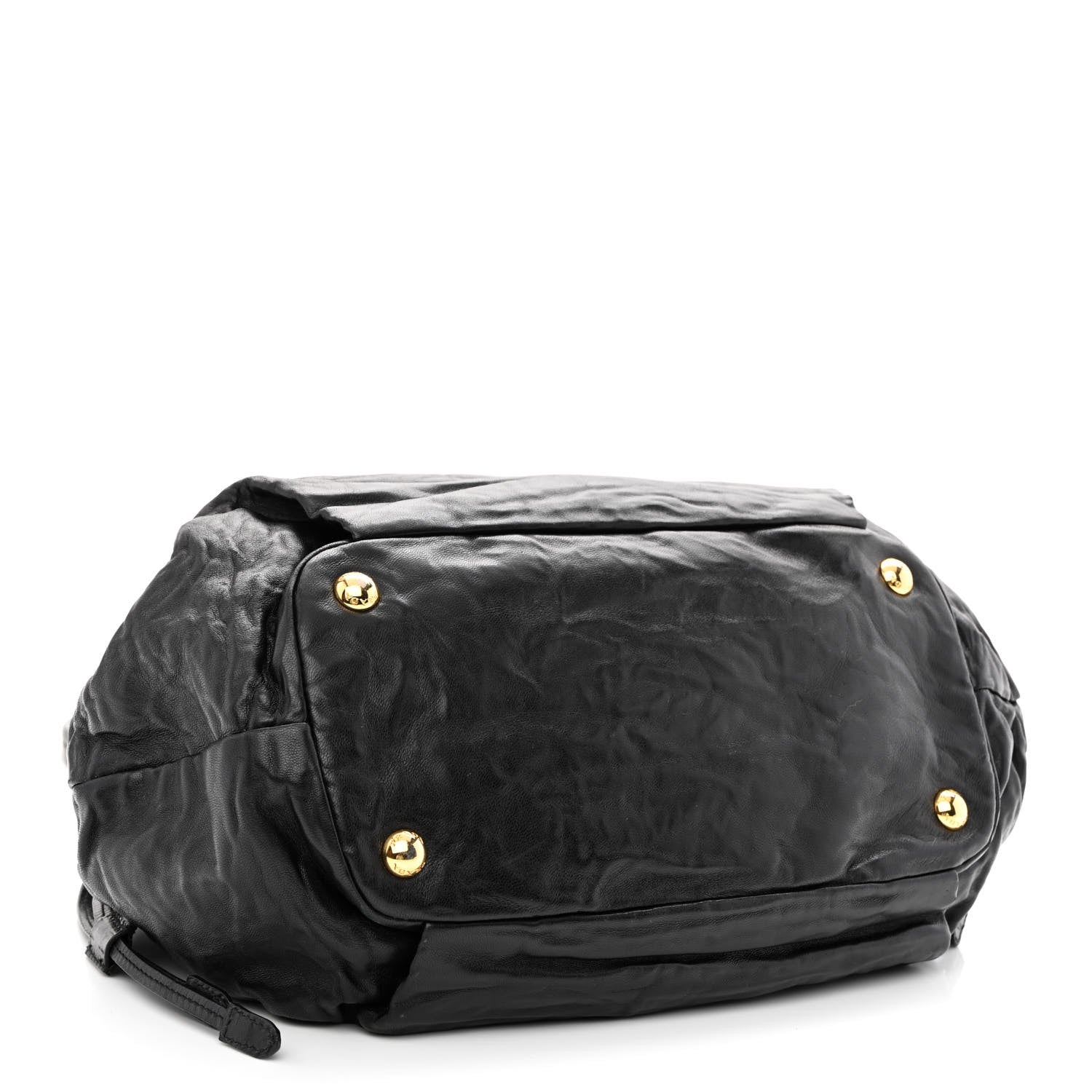 Prada Nappa Antique Drawstring Tote Black 4 of 11